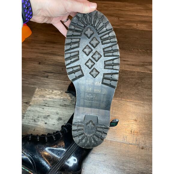 Dr. Martens Jadon Hi Black Combat Boots High Women’s 12 Rainbow Grunge Punk Boho - Picture 9 of 9